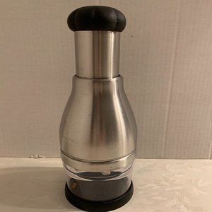 Manual kitchen push chopper - stainless steel